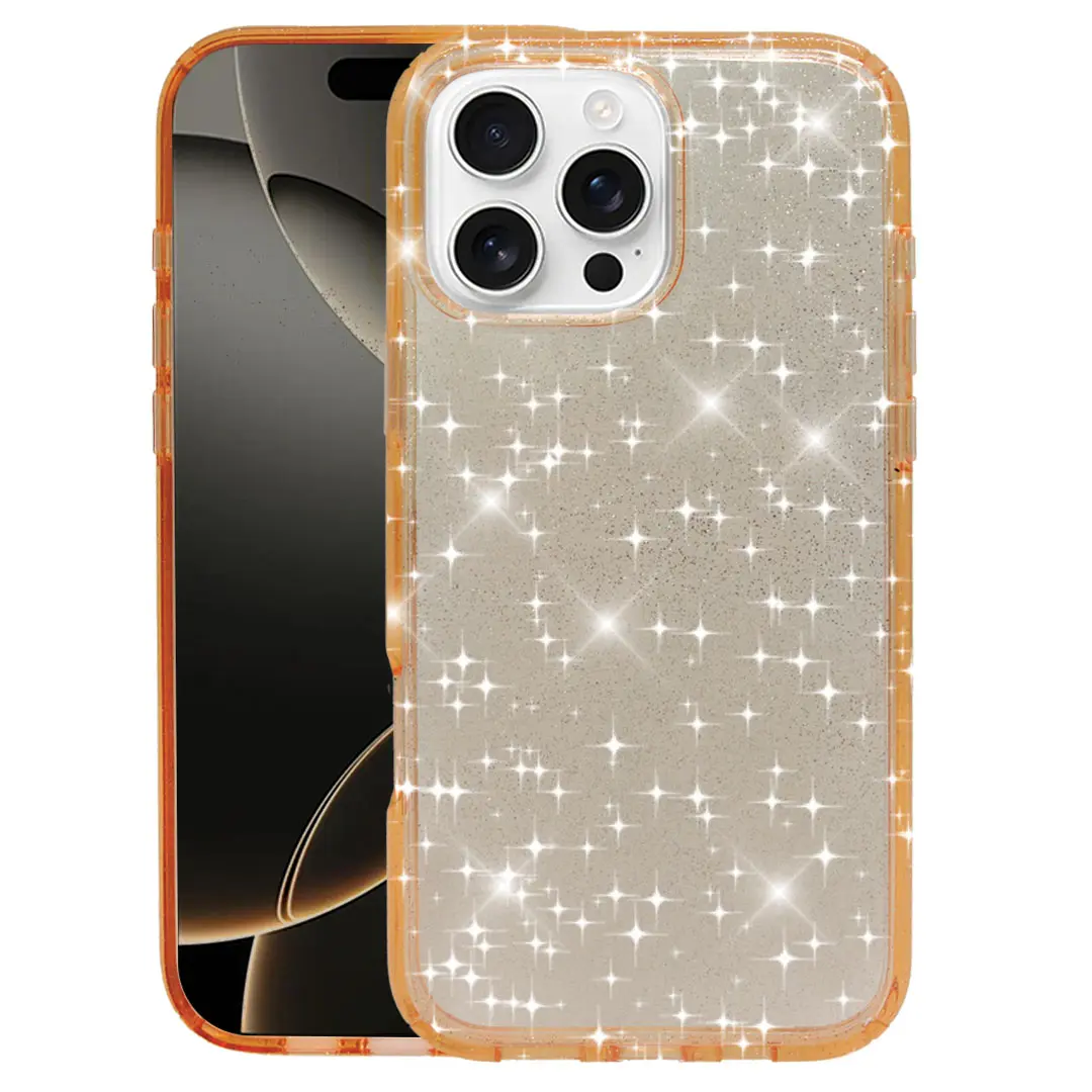 iPhone 16 Pro Fleck Glitter Case Clear Gold